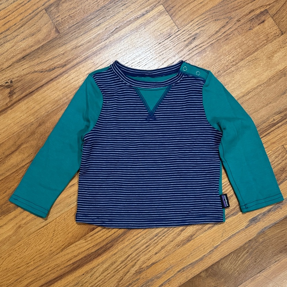 Patagonia - Striped Blue and Green Kids Shirt